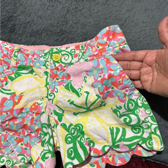 Lilly Pulitzer Pink and Green Floral High Waist Shorts - Picture 4 of 11